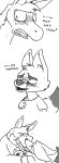  anthro anthro_on_anthro asinus black_and_white blush bodily_fluids canid canine clothed clothing comic denial dialogue dipstick_tail disney donk_(vawfag) donkey duo ears_back english_text equid equine eyes_closed fennec fox gud head_tuft inner_ear_fluff kissing male male/male mammal monochrome moped_(vawfag) multicolored_tail no_homo open_mouth pivoted_ears shirt simple_background stated_heterosexuality sweat sweatdrop teeth text topwear white_background zootopia 