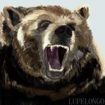 1:1 2019 absurd_res ambiguous_gender brown_bear digital_media_(artwork) feral fur grizzly_bear hi_res lupelongo male mammal oil_painting_(artwork) open_mouth outside painting_(artwork) portrait simple_background solo teeth tongue traditional_media_(artwork) ursid ursine 