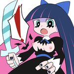  ! breasts dress embarrassed nipples panty_&amp;_stocking_with_garterbelt stocking_(character) stocking_(psg) stripes_i_&amp;_ii sword torn_clothes weapon 