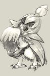  2017 absurd_res animal_dildo animal_sex_toy avian beak carrot_(artist) claws clothed clothing decidueye digital_drawing_(artwork) digital_media_(artwork) dildo feathered_wings feathers female feral front_view gesture grey_background greyscale half-closed_eyes hi_res looking_at_viewer monochrome nintendo partially_clothed pok&eacute;mon pok&eacute;mon_(species) presenting semi-anthro sex_toy simple_background solo standing strapon suggestive talons three-quarter_view video_games wings 