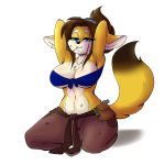  1:1 absurd_res anthro breasts canid canine claire_o&#039;conell dirty engineer eyewear female fennec fox goggles hi_res mammal mechanic solo stretching uberquest webcomic 
