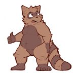  2019 anthro belly brown_body brown_fur canid canine cute_fangs fur hi_res humanoid_hands male mammal moobs navel overweight overweight_male raccoon_dog simple_background snowhip solo tanuki white_background 