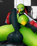  2018 absurd_res areola avian balls beak big_breasts big_penis black_balls black_penis blush breasts erection gynomorph hi_res humanoid_penis intersex long_penis nintendo nipples penis pok&eacute;mon pok&eacute;mon_(species) quin-nsfw sitting solo video_games xatu yellow_areola 