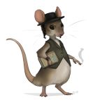  2019 anthro brown_eyes digital_media_(artwork) fur grey_body grey_fur jewish kuroi-kisin male mammal mouse murid murine religion rodent simple_background solo white_background 