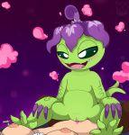  2019 aruraumon avian big_eyes bird blush breast_fondling breasts chest_tuft digimon digimon_(species) duo female female/female female_on_top female_pov first_person_view flower fondling green_tail grin half-closed_eyes hand_on_breast hands_on_knees head_tuft hi_res loopy_tuberose nipples non-mammal_breasts nude on_top open_mouth owl plant pollen prehensile_tail scent seductive sex simple_background smile solo_focus sound_effects spread_legs spreading tailwag tongue tribadism tuft vaginal vines vorechestra 