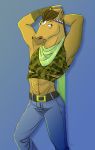  abbs abs accessory bojack_horseman_(series) bottomwear clothing equid equine headband horse jeans jojo&#039;s_bizarre_adventure joseph_joestar joseph_sugarman male mammal muscular pants solo 