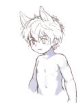 2019 animal_humanoid bokustar_fox canid canid_humanoid canine canine_humanoid child clothed clothing fox_humanoid hi_res humanoid male mammal mammal_humanoid navel nipples sketch solo topless young 