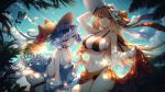  animal_ears bikini cleavage final_gear garter megane open_shirt see_through skirt_lift swimsuits tagme tail xing 