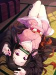  japanese_clothes kamado_nezuko kimetsu_no_yaiba nya_rl skirt_lift 