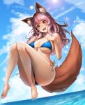  animal_ears bikini fate/grand_order mingakk swimsuits tail tamamo_no_mae thong 