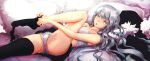  ass bare_legs fate_(series) feet gray_(lord_el-melloi_ii) highres long_hair looking_at_viewer lord_el-melloi_ii_case_files pandarou panties silver_hair socks thighs underwear 