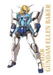  arms_at_sides character_name clenched_hand copyright_name cosplay ellen_baker ellen_baker_(cosplay) green_eyes gundam highres i.takashi mecha new_horizon no_humans rx-78-2 simple_background solo standing white_background 