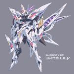  alternate_form character_name commentary_request english_text g.haruka granbelm green_eyes mecha mechanical_wings no_humans standing thrusters what_if white_lily_(granbelm) wings 