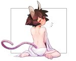  /\/\/\ 1girl animal_ears ass back bangs barefoot blush closed_mouth daitai_konna_kanji embarrassed eyebrows_visible_through_hair feet frame full_body hair_between_eyes looking_at_viewer looking_back mouse_ears mouse_tail nazrin outside_border panties red_eyes short_hair shy simple_background sitting soles solo sweat tail topless touhou underwear underwear_only wariza white_background white_panties 