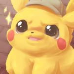  2019 ambiguous_gender clothing detective_pikachu fur hat headgear headwear nettsuu nintendo open_mouth pikachu pok&eacute;mon pok&eacute;mon_(species) simple_background sparkles video_games yellow_body yellow_fur 