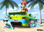  anthro beach big_breasts bikini breasts butt car clearvision cleavage clothed clothing equid equine female friendship_is_magic group hi_res invalid_tag lighthoof_(mlp) mammal my_little_pony pose pterippus rainbow_dash_(mlp) seaside shimmy_shake_(mlp) swimwear vehicle wings 