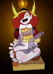  4_toes barefoot bdsm bondage bound disney feet female foot_focus hair hekapoo hi_res horn humanoid_feet lethaltk queen_eclipsa red_hair soles star_vs._the_forces_of_evil tickling toes 