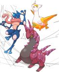  ambiguous_gender ecru eyelashes green_eyes greninja latias legendary_pok&eacute;mon nintendo open_mouth pink_eyes pok&eacute;mon pok&eacute;mon_(species) scolipede shiny_pok&eacute;mon simple_background tongue video_games white_background yellow_sclera 