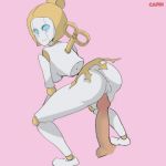  1:1 2018 animated anus blonde_hair blue_eyes bodily_fluids bottomwear butt cafin clothing cum digital_media_(artwork) female genital_fluids hair humanoid humanoid_penis league_of_legends low_res machine not_furry orianna_(lol) penetration penis pink_background pussy riot_games robot simple_background vaginal vaginal_penetration video_games 