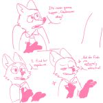  ! 1:1 ? ambiguous_gender anthro canid canine clothed clothing comic dialogue disney english_text eyes_closed fox hi_res mammal mod_lemon necktie nick_wilde shirt simple_background sketch solo sparkles teeth text topwear white_background zootopia 