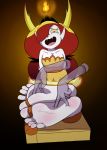  5_toes barefoot bdsm bondage bound disney edit feet female foot_focus hair hekapoo hi_res horn humanoid_feet lethaltk queen_eclipsa red_hair soles star_vs._the_forces_of_evil tickling toes 