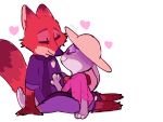  &lt;3 alpha_channel ambiguous_gender anthro arm_support bottomwear canid canine clothed clothing dipstick_tail disney duo eyes_closed fox fully_clothed fur grey_body grey_fur judy_hopps lagomorph leporid mammal mod_lemon multicolored_tail nick_wilde orange_body orange_fur pants police_uniform rabbit red_fox shirt simple_background sitting smile topwear transparent_background uniform zootopia 