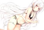  bikini blush choker garter komeshiro_kasu long_hair original red_eyes scan swimsuit white white_hair 