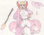  breasts canid canine colored_pencil_(artwork) female fox hair hi_res imjim007 mammal pussy solo traditional_media_(artwork) 