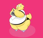 2017 alphys anthro belly belly_overhang big_belly big_breasts big_butt biped breasts buckteeth butt clothed clothing curvy_figure digital_media_(artwork) eyewear female freckles front_view glasses huge_breasts huge_butt huge_thighs japanese_text legwear looking_at_viewer morbidly_obese morbidly_obese_female non-mammal_breasts obese obese_female on_phone open_mouth open_smile overweight overweight_female panties partially_clothed phone reptile scalie shirt smile socks solo standing teeth text thick_tail thick_thighs tight_clothing tight_shirt tight_topwear topwear undertale underwear video_games voluptuous wide_hips wllyswrld 