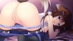  animal_ears anus ass breasts brown_hair doggirl long_hair neko-nin_exheart nekozuka_shino nipples panty_pull ponytail pussy tail takano_yuki thighhighs uncensored whirlpool 