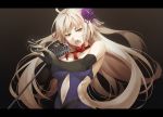  blonde_hair bow dress elbow_gloves fate/grand_order fate_(series) flowers gloves gradient jeanne_d&#039;arc_(fate) jeanne_d&#039;arc_alter long_hair microphone mukunokino_isshiki navel ribbons rose yellow_eyes 