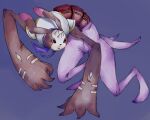 2009 ambiguous_gender anthro antylamon bandai_namco big_hands brown_body brown_fur clothed clothing digimon digimon_(species) fur krkr low_res purple_background simple_background solo