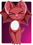 &lt;3 2023 anthro bat bat_wings belly chibi digital_drawing_(artwork) digital_media_(artwork) dreameclipsewolf eyes_closed female gradient_background heart_nose hi_res mammal membrane_(anatomy) membranous_wings raised_arms simple_background smile solo solo_focus squeak_(zinzoa) standing stretching white_belly wings