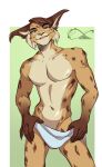 2022 aidan_(sryer) anthro eurasian_lynx felid feline hi_res katfishcom lynx male mammal smile solo towel towel_only yellow_eyes