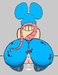 2023 3_toes all_fours ambiguous_fluids anthro anus big_butt biped blue_body blue_ears blue_freckles blue_fur bodily_fluids bottomless bottomless_anthro bottomless_female butt butt_focus clothed clothing colored digital_drawing_(artwork) digital_media_(artwork) dripping_pussy feet female female_anthro freckles freckles_on_butt fur genital_fluids genitals grey_background mammal mia_mouse moonsad69 mouse mouse_tail murid murine on_ground partially_clothed partially_clothed_anthro partially_clothed_female pawpads pink_pawpads pink_pussy pink_tail pussy rear_view rodent round_ears simple_background solo sweater tail tan_clothing tan_sweater tan_topwear toes topwear turtleneck