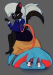 2023 anthro ass_up barefoot bent_over big_ears biped black_body black_ears black_eyebrows black_eyelashes black_eyeshadow black_fur black_necktie black_pupils black_tail blue_body blue_ears blue_fur blue_hair blue_nose blush bodily_fluids boss boss_and_employee bottomwear breasts butt button_(fastener) clothed clothed_anthro clothed_female clothing colored crossed_arms crying dialogue_in_description digital_drawing_(artwork) digital_media_(artwork) dominant dominant_anthro dominant_female duo embarrassed employee english_description eye_through_hair eyebrows eyelashes eyeshadow feet female female_anthro fingers freckles fur furgonomics grey_background guide_lines hair half-closed_eyes head_down hi_res jacket long_tail looking_at_another looking_down looking_down_at_another makeup mammal markings mephitid mia_mouse mouse mouse_ears mouse_tail murid murine narrowed_eyes necktie office_lady on_another pencil_skirt pink_blush pink_eyeshadow pink_inner_ear pink_nose pupils purple_bottomwear purple_clothing purple_eyes purple_jacket purple_skirt purple_topwear rodent round_ears scarlett_skunk shirt simple_background sitting sitting_on_another sitting_on_butt skirt skunk skunk_tail snaggle_tooth striped_markings striped_tail stripes submissive submissive_anthro submissive_female tail tail_markings tail_through_skirt tears toes topwear translucent translucent_hair two_tone_tail vest warcuied wavy_hair whiskers white_clothing white_hair white_markings white_shirt white_stripes white_topwear wide_stance yellow_bottomwear yellow_clothing yellow_skirt