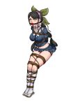  1girl absurdres angry asymmetrical_hair ball_gag bdsm bell black_hair blue_shirt blue_skirt bondage bound bound_ankles bound_arms bound_legs bound_thighs bow bowtie breasts chabashira_tenko choker commission commissioner_upload crotch_rope danganronpa_(series) danganronpa_v3:_killing_harmony drooling gag gagged green_eyes hair_ornament hairband headband highres long_hair mouth_drool neck_bell non-web_source pink_choker ponytail purple_hairband restrained rope sailor_collar saliva shibari shirt sidelocks skirt slippers socks solo star_(symbol) star_hair_ornament thunkstudio transparent_background twintails variant_set white_bow white_bowtie white_sailor_collar white_socks 