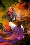  1girl black_hair brown_hair closed_mouth commentary_request detached_sleeves dress folding_fan frilled_ribbon frills hair_ribbon hakurei_reimu hand_fan highres holding holding_fan kaigen_1025 ponytail red_dress red_ribbon ribbon sleeveless sleeveless_dress solo touhou white_sleeves 
