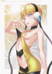  breasts cameltoe g@rnet headphones kamitsure_(pokemon) nipples no_bra pantyhose pokemon_black_and_white 