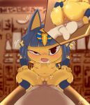 2024 absurd_res animal_crossing ankha_(animal_crossing) anthro anus blue_hair bodily_fluids breasts breath butt clitoris cowgirl_position dated domestic_cat duo felid feline felis female female_on_top female_penetrated first_person_view from_front_position genital_fluids genitals hair hi_res human human_on_anthro interspecies looking_at_viewer looking_pleasured male male/female male_penetrating male_penetrating_female male_pov mammal motion_lines navel nintendo nipples nude on_bottom on_top one_eye_half-closed open_mouth penetration penile penile_penetration penis penis_in_pussy pussy sake_kemosalmon sex small_breasts sweat teeth tongue vaginal vaginal_fluids vaginal_penetration yellow_body