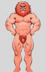  1boy abs absurdres bara beard completely_nude dc_comics facial_hair feet_out_of_frame flaccid foreskin forever_people forked_eyebrows full_beard hands_on_own_hips highres large_pectorals lion_mane looking_at_viewer male_focus male_pubic_hair mature_male muscular muscular_male navel nipples nude pectorals pubic_hair smagma smile solo standing stomach tachi-e thick_beard thick_eyebrows thick_thighs thighs thighs_together uncensored wrinkled_skin 