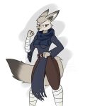 2024 anthro bottomwear canid canine cel_shading clothing corsac_fox dreamworks female fox kung_fu_panda loincloth mammal samuel-neocros shaded simple_background solo zhen_(kung_fu_panda)