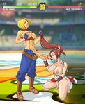  athletic big_breasts blue_mary cum cum_in_mouth futanari king_of_fighters kof muscle shiranui_mai snk toned 