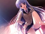  1girl :d angel_beats! bad_id bad_pixiv_id barefoot blazer blush cameltoe censored colorized fang footjob hetero jacket legs long_hair maid_koubou open_mouth panties pantyshot penis pov red_eyes rennkuu school_uniform silver_hair skirt smile solo_focus sweat tenshi_(angel_beats!) underwear very_long_hair white_panties 