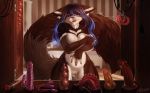  2018 alexi_(dragonzeye) anthro bedroom black_fur blue_eyes breasts brown_fur canine covering covering_breasts dildo egg_vibrator female fox fur hair licking licking_lips mammal nude pussy sex_toy solo tongue tongue_out vibrator white_fur yoshi2332 