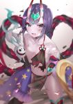  blood breasts fate/grand_order fou_(ssqseeker) fundoshi horns japanese_clothes lingerie no_bra shuten_douji_(fate/grand_order) thighhighs torn_clothes 