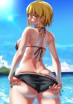  ass bikini panty_pull swimsuits tama_(tamakaka1031) 