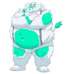 2024 anthro belly big_belly bulge clothing elephant elephantid eyewear glasses green_body kemono male mammal meg_hoi navel overweight overweight_male proboscidean simple_background solo underwear white_background white_body