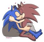 2024 absurd_res anthro barefoot blue_body brown_body duo eulipotyphlan eyes_closed fan_character feet hedgehog hi_res kiss_on_lips male male/male mammal multicolored_body nude sega senshion soles sonic_the_hedgehog sonic_the_hedgehog_(series) tan_body two_tone_body
