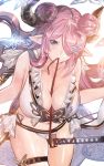 bikini cleavage garter granblue_fantasy horns narumeia_(granblue_fantasy) nasu_(luliice1014) pointy_ears swimsuits sword 